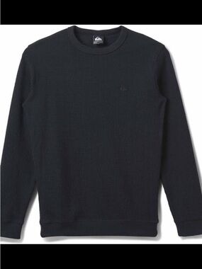 Quiksilver Men’s Black Waffle Knit Crewneck Sweater